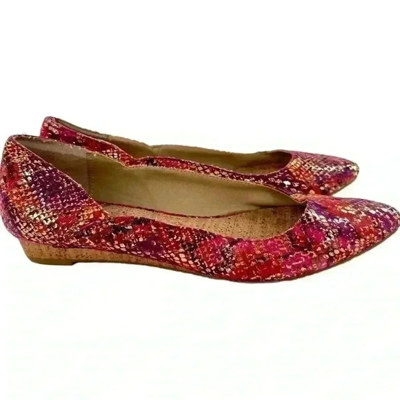 Kenneth Cole Reaction flats size 8 point toe multicolored leather metallic - Picture 12 of 12